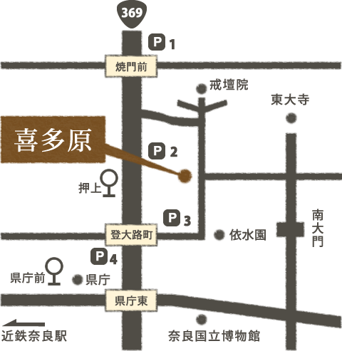 喜多原の地図